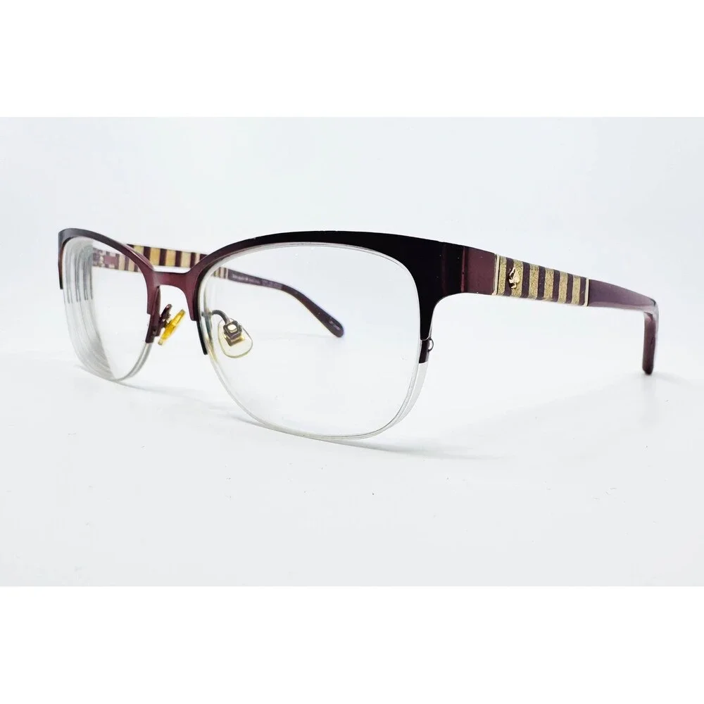 Kate Spade Eyeglasses Womens Burgundy Gold Striped Valary 0WA6 51-16-135